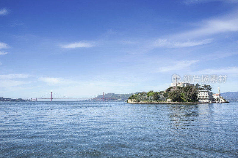 Alcatraz Island and Golden Gate Bridge